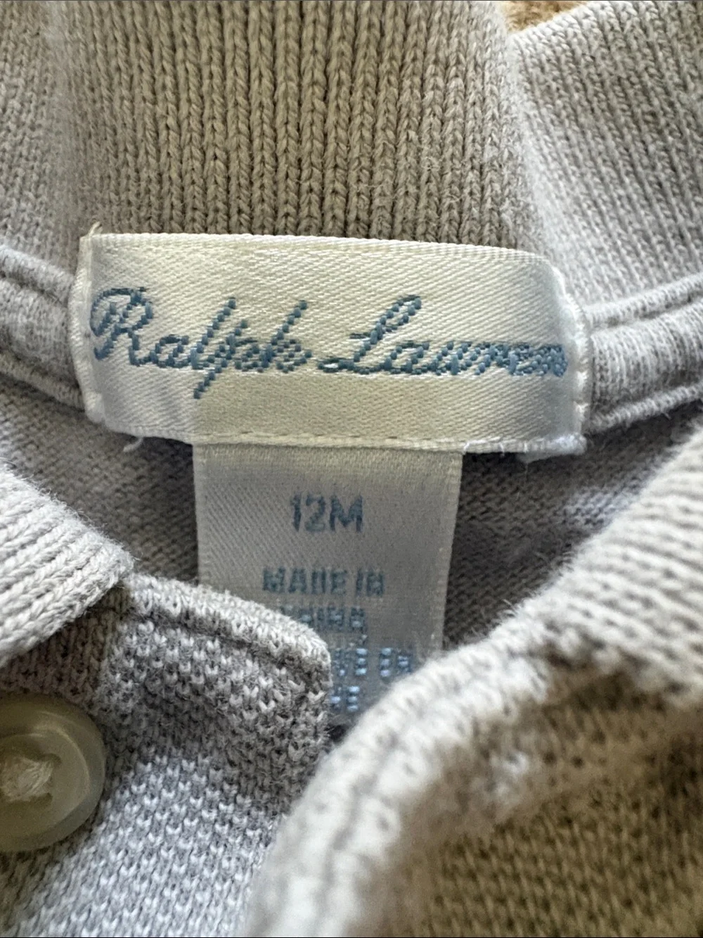 Ralph Lauren Light Gray Toddler Polo with Embroidered Pony